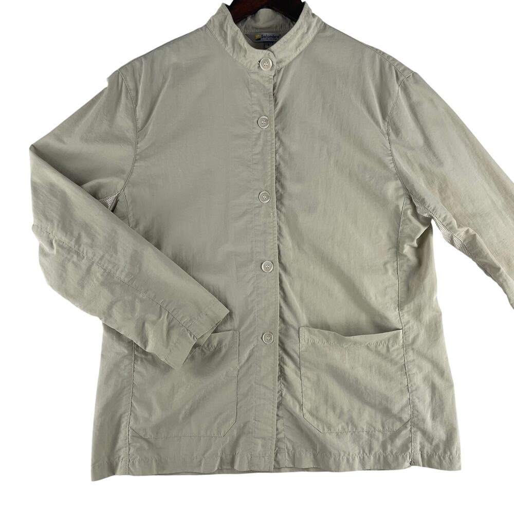 Solumbra Sun Precautions Womens Mandarin Collar Jacket S Khaki UPF 100+ Vented